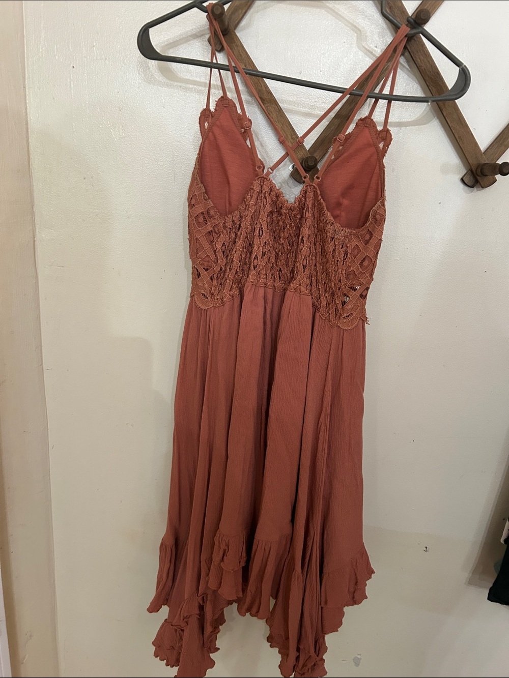 Wishlist Rust Crochet-Trim Mini Dress - Picture 2 of 3